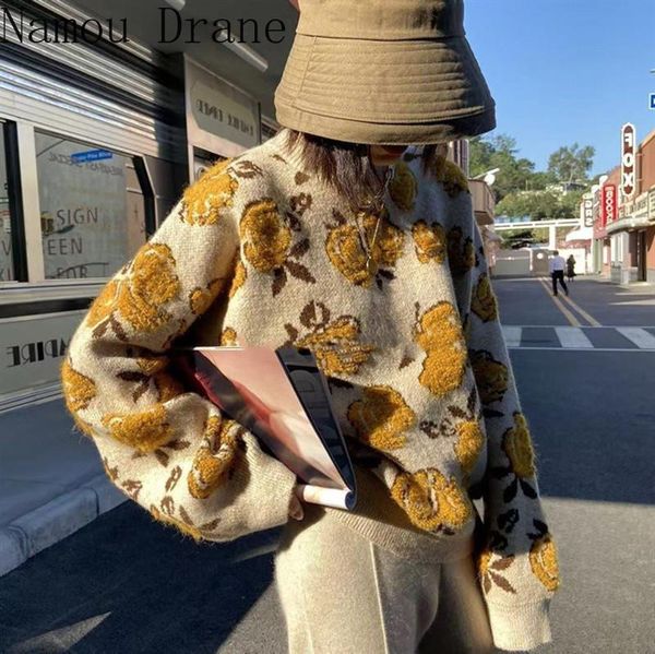 women's sweaters vintage flower sweater women autumn knitted o neck long sleeve retro loose pullover jumpers sueter mujer, White;black
women's sweaters vintage flower sweater women autumn knitted o neck long sleeve retro loose pullover jumpers sueter mujer, White;black