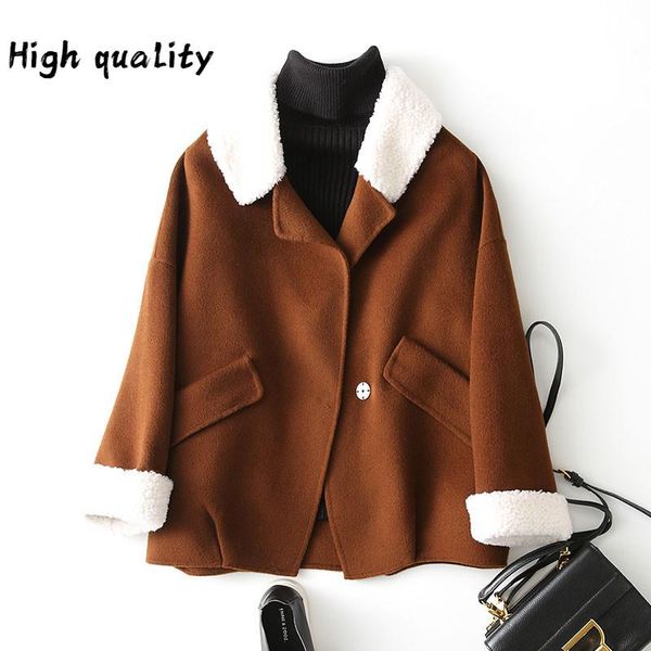 winter autumn 2020 100% coat women double wool coats short loose female jacket lamb collar casacos 39114 wyq1179, Black
winter autumn 2020 100% coat women double wool coats short loose female jacket lamb collar casacos 39114 wyq1179, Black