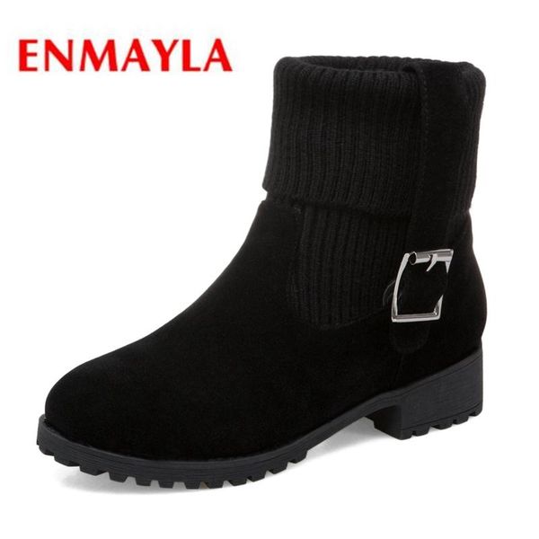 ENMAYLA Basic Round Toe Womens Boots Slip-On Ankle Boots for Women Botas Mujer Womens Shoes Size 34-43 LY234, Black
ENMAYLA Basic Round Toe Womens Boots Slip-On Ankle Boots for Women Botas Mujer Womens Shoes Size 34-43 LY234, Black
