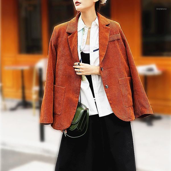 new autumn winter clothes for women streetwear casual woman jacket coat vintage corduroy loose suit jacket women coat sl4591, White;black
new autumn winter clothes for women streetwear casual woman jacket coat vintage corduroy loose suit jacket women coat sl4591, White;black