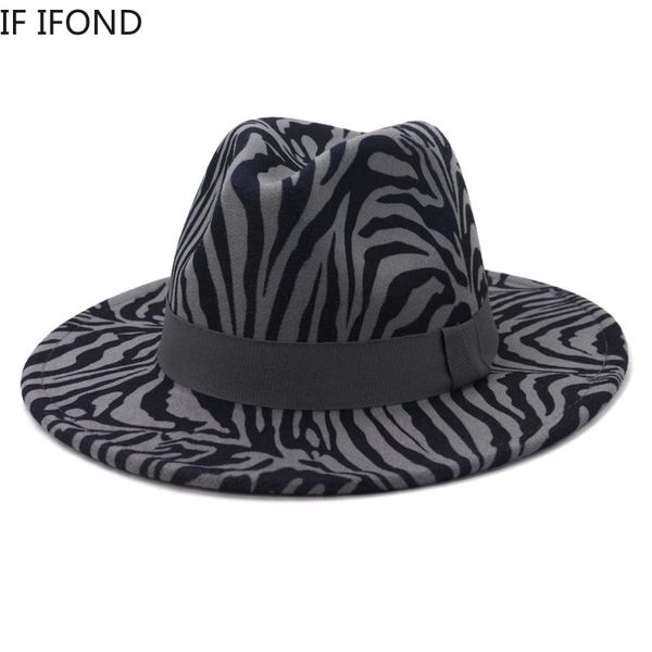 wide brim hats floppy fedora for women men zebra pattern jazz cap panama formal, Blue;gray
wide brim hats floppy fedora for women men zebra pattern jazz cap panama formal, Blue;gray