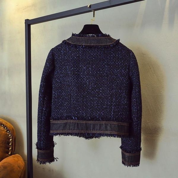 women's jackets spring brand fashion o-neck long sleevetassel womens slim short coats chic denim patchwork tweed single breasted, Black;brown
women's jackets spring brand fashion o-neck long sleevetassel womens slim short coats chic denim patchwork tweed single breasted, Black;brown