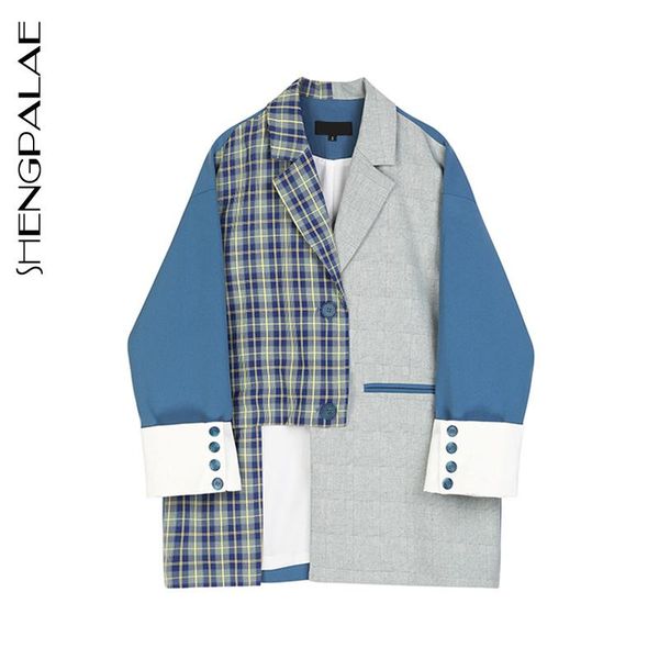 shengpalae contrasting color blazer for women's 2020 spring autumn korean large size plaid patchwork long sleeve suit coat 5a542, White;black
shengpalae contrasting color blazer for women's 2020 spring autumn korean large size plaid patchwork long sleeve suit coat 5a542, White;black