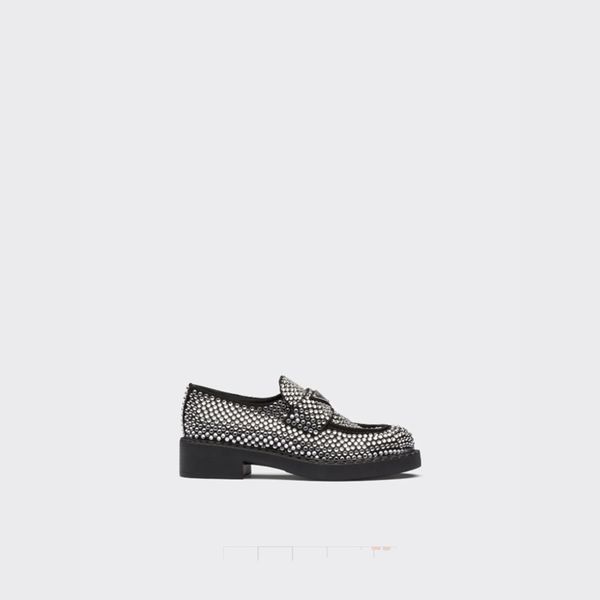 explosion women's satin loafers with crystals 1d752m sandals triangle logo round toe diamond loafers luxury designer counter high quali, Black
explosion women's satin loafers with crystals 1d752m sandals triangle logo round toe diamond loafers luxury designer counter high quali, Black
