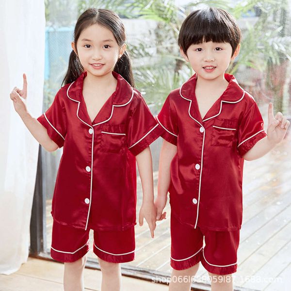 pajamas real ice summer boys children's girls silk thin short sve baby air conditioning home suit mrgy, Blue;red
pajamas real ice summer boys children's girls silk thin short sve baby air conditioning home suit mrgy, Blue;red