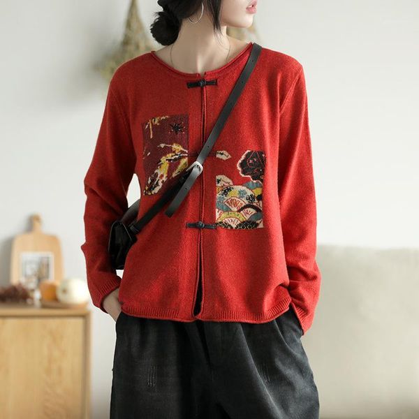 johnature women vintage cardigan sweaters chinese style button coats 2020 spring new o-neck long sleeve soft core yarn sweaters1, White
johnature women vintage cardigan sweaters chinese style button coats 2020 spring new o-neck long sleeve soft core yarn sweaters1, White