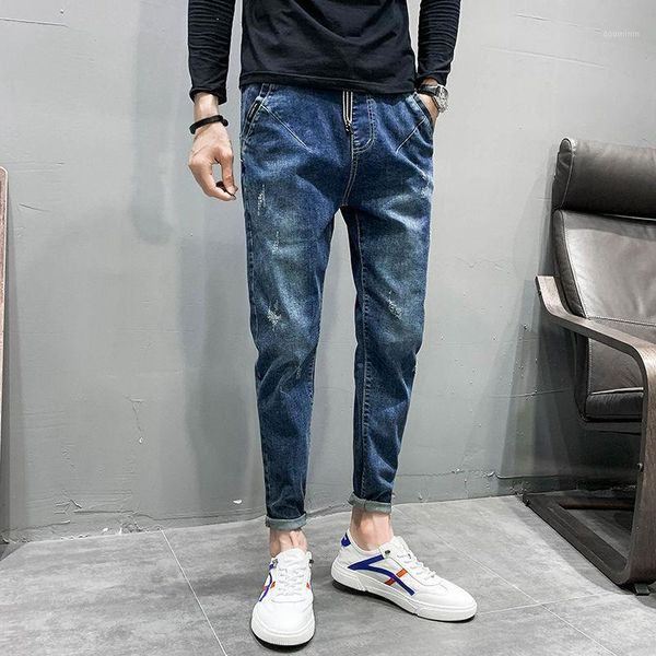 korean drawstring jeans men's slim fashion retro casual little feet jeans men streetwear hip-hop denim trousers mens 28-341, Blue
korean drawstring jeans men's slim fashion retro casual little feet jeans men streetwear hip-hop denim trousers mens 28-341, Blue