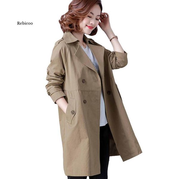 spring autumn women fashion trench coat loose khaki double breasted windbreaker female casual elegant long outerwear, Tan;black
spring autumn women fashion trench coat loose khaki double breasted windbreaker female casual elegant long outerwear, Tan;black