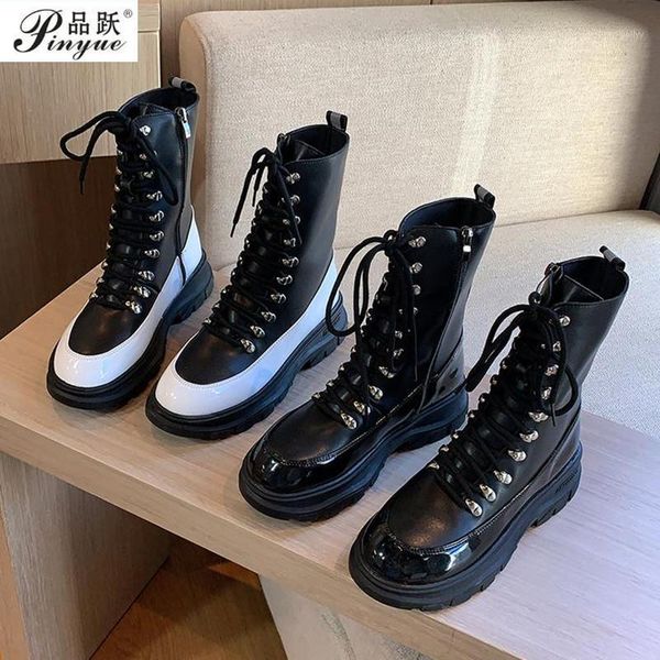 boots size 35--40 2021 autumn winter motorcycle women's casual platform patent leather short british knight boot1, Black
boots size 35--40 2021 autumn winter motorcycle women's casual platform patent leather short british knight boot1, Black