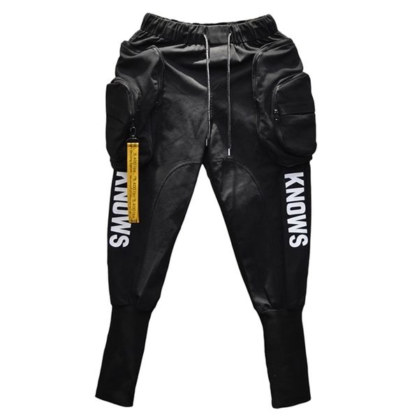 spring autumn hip hop joggers cargo harem pants men long big pockets zippers white black lj201217
spring autumn hip hop joggers cargo harem pants men long big pockets zippers white black lj201217