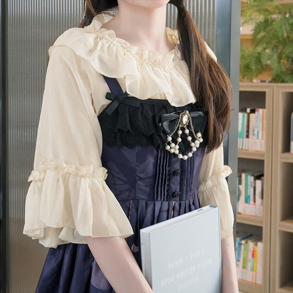 3 цвета новое летнее kawaii lolita внутри рубашка лолита женская шифоновая рубашка милый слоеный рукав женская блузка, White
3 цвета новое летнее kawaii lolita внутри рубашка лолита женская шифоновая рубашка милый слоеный рукав женская блузка, White