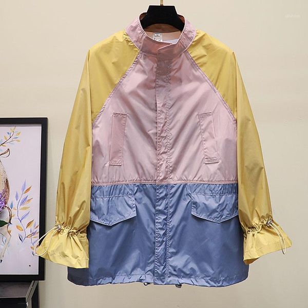 women's jackets women jacket casual fashion stitching loose thin sun protection clothing coat female windbreaker outwear 2021 spring su, Black;brown
women's jackets women jacket casual fashion stitching loose thin sun protection clothing coat female windbreaker outwear 2021 spring su, Black;brown