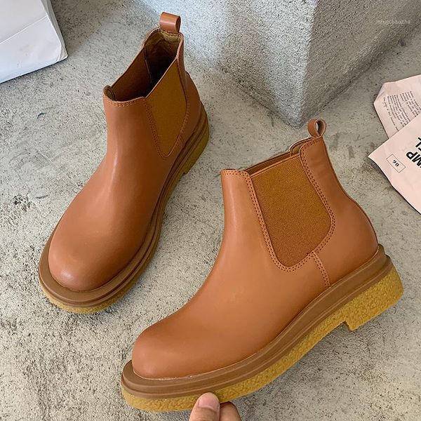 2020 winter women round toe slip on ankle boots square high heels black boots leather brown short lady party shoes1
2020 winter women round toe slip on ankle boots square high heels black boots leather brown short lady party shoes1