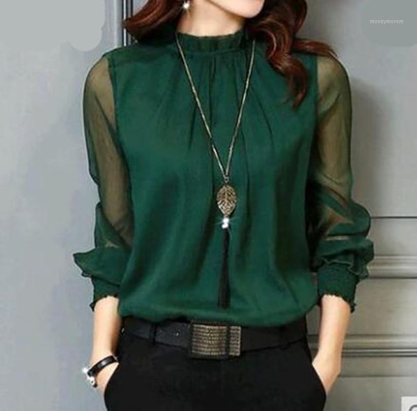 women's blouses & shirts chiffon blouse women long sleeve stand neck work wear elegant lady casual women's blusas plus size1, White
women's blouses & shirts chiffon blouse women long sleeve stand neck work wear elegant lady casual women's blusas plus size1, White