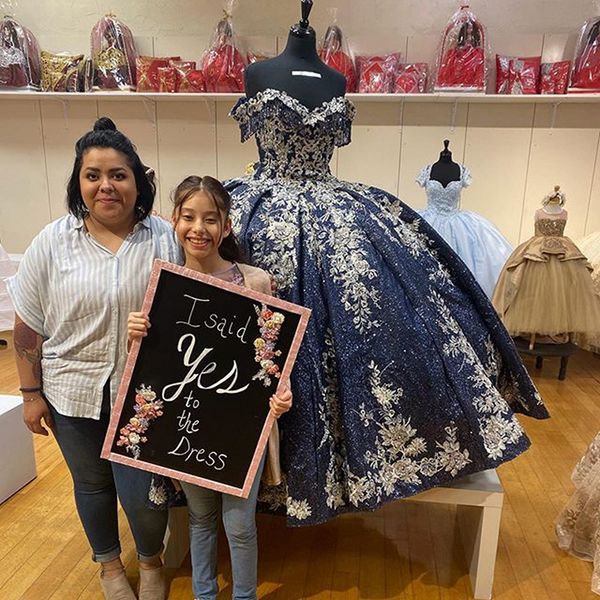 dark navy sequined lace ball gown quinceanera dress off the shoulder prom gowns custom size girl sweet 16 dress, Blue;red
dark navy sequined lace ball gown quinceanera dress off the shoulder prom gowns custom size girl sweet 16 dress, Blue;red