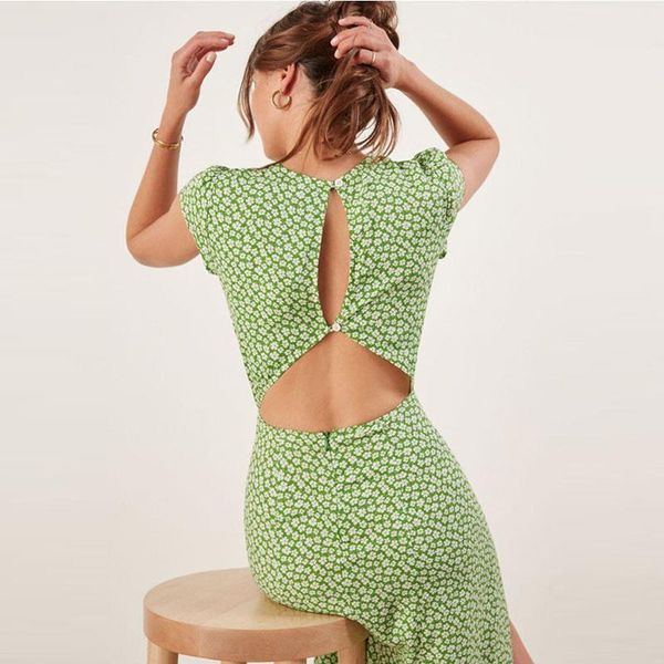 women summer backless midi dress vintage print floral split boho dress casual holiday lady beach dress, Black;gray
women summer backless midi dress vintage print floral split boho dress casual holiday lady beach dress, Black;gray