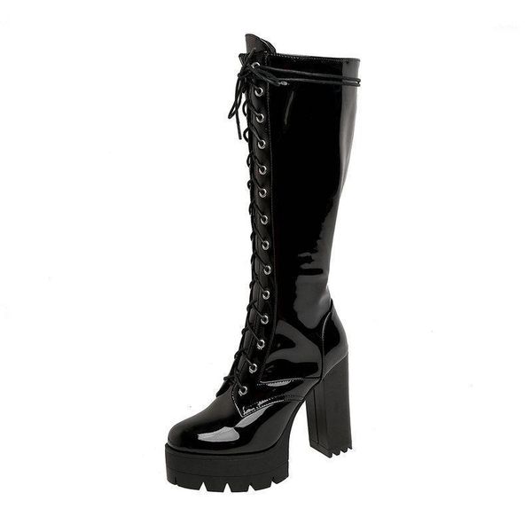 black white red women knee high boots fashion platform square high heel ladies motorcycle boots cross tied ladies winter shoes1
black white red women knee high boots fashion platform square high heel ladies motorcycle boots cross tied ladies winter shoes1