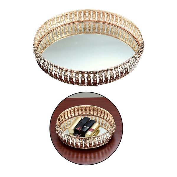 decorative tray, gold mirror tray for jewelry storage organizer makeup tray for vanity, dresser
decorative tray, gold mirror tray for jewelry storage organizer makeup tray for vanity, dresser