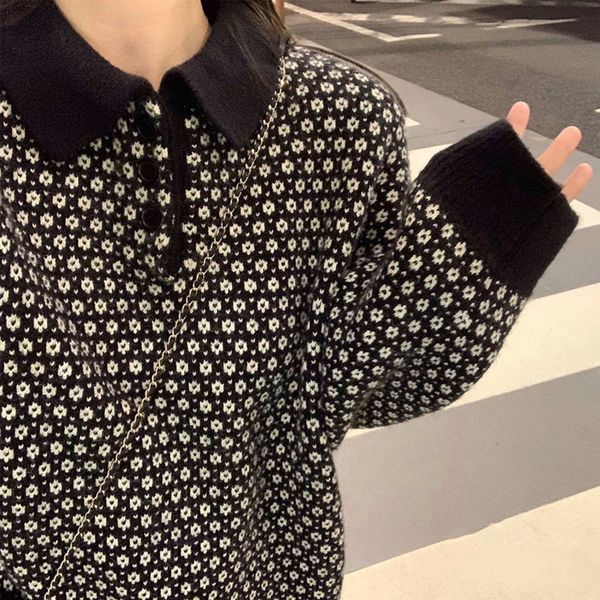 2021 slightly perfumed by the lapel button female sweater style knitted wear support shirt 9zf2, White;black
2021 slightly perfumed by the lapel button female sweater style knitted wear support shirt 9zf2, White;black