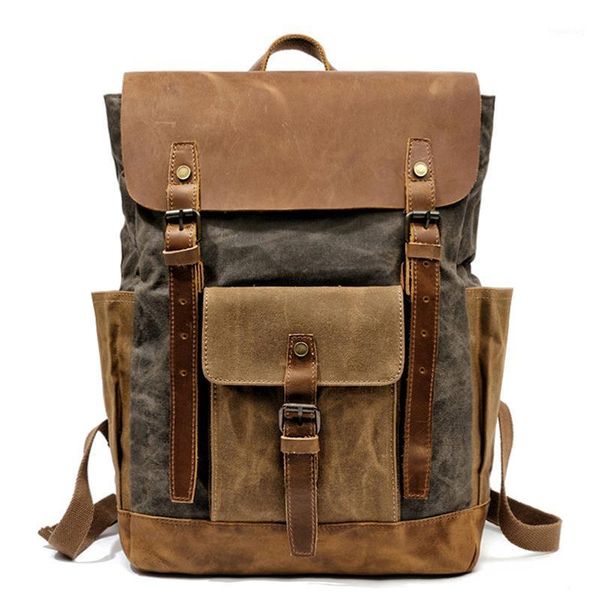 backpack muchuan oil wax canvas cow leather backpacks waterproof rucksacks 15" lap daypacks large capacity vintage mochilas1
backpack muchuan oil wax canvas cow leather backpacks waterproof rucksacks 15" lap daypacks large capacity vintage mochilas1