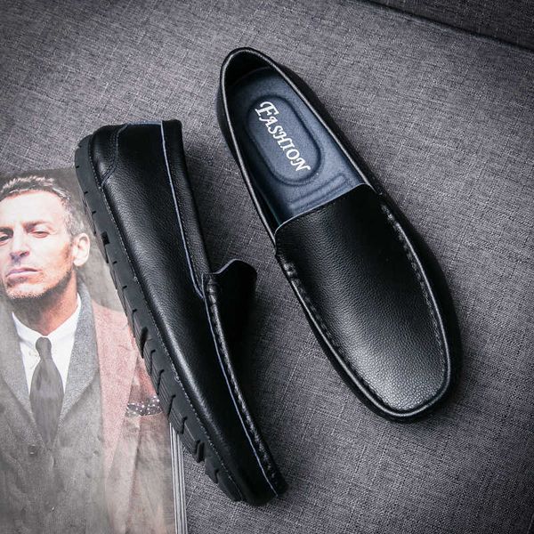 2021 cowhide men's business leisure simple, soft, easy to wear and take off fashionable leather bean shoes, Black
2021 cowhide men's business leisure simple, soft, easy to wear and take off fashionable leather bean shoes, Black
