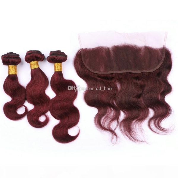 99j body wave hair bundles with lace frontal 13x4 4pcs lot burgundy human hair bundles with lace frontal closure, Black
99j body wave hair bundles with lace frontal 13x4 4pcs lot burgundy human hair bundles with lace frontal closure, Black