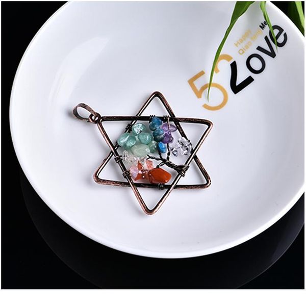 1pc fashion seven chakras crystal gemstone pendant natural crystal magic repair healing crystal can be used for party d jlleom, Black 
1pc fashion seven chakras crystal gemstone pendant natural crystal magic repair healing crystal can be used for party d jlleom, Black