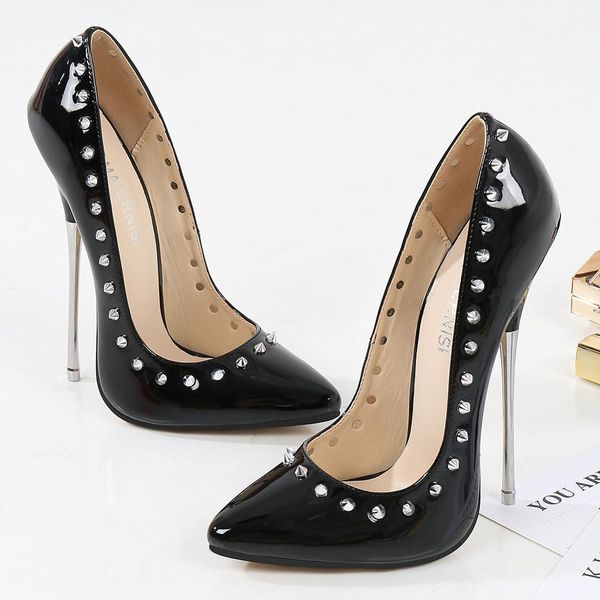 2020 high women in heels four inches rivet leather lady stiletto pumps show model women's size 46 woman shoes c5sa, Black
2020 high women in heels four inches rivet leather lady stiletto pumps show model women's size 46 woman shoes c5sa, Black