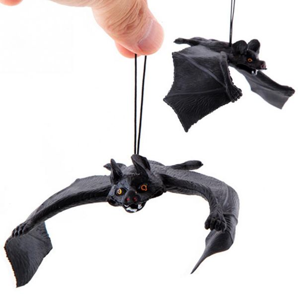 New Coming Funny Halloween Trick Props Amusing Rubber Simulation Bat Wall Hanging Halloween Masquerade Party Decoration