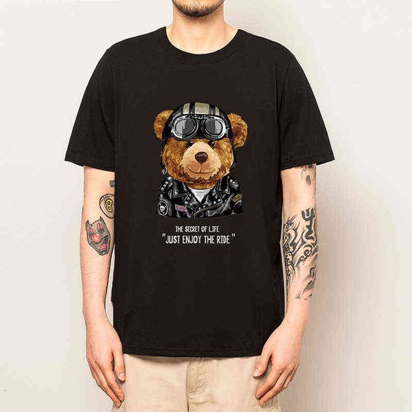 extfine cute bear short sleeve t shirt for men fashion brand streetwear casual cartoon graphic men's clothing hip hop tees y220214, White;black
extfine cute bear short sleeve t shirt for men fashion brand streetwear casual cartoon graphic men's clothing hip hop tees y220214, White;black