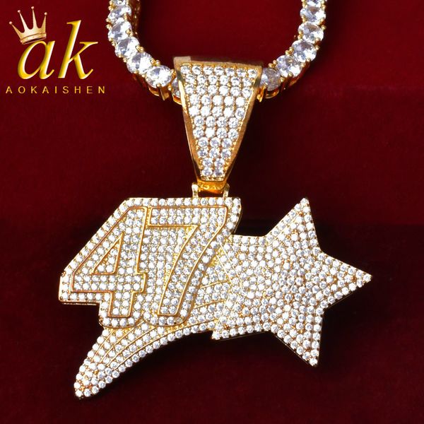 number combination with star pendants necklace tennis chain gold color iced cubic zircon men's hip hop jewelry q1209, Bronze;silver
number combination with star pendants necklace tennis chain gold color iced cubic zircon men's hip hop jewelry q1209, Bronze;silver