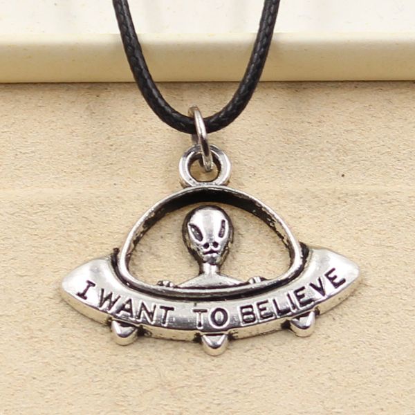 pendant i want believe ufo et necklace choker charm black leather cord factory price handmade jewelry bur0, Silver
pendant i want believe ufo et necklace choker charm black leather cord factory price handmade jewelry bur0, Silver
