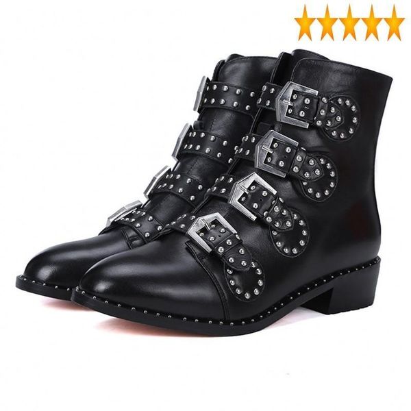 boots motorcycle winter fashion women biker buckle strap pointed toe punk style ankle genuine leather cow high quality, Black
boots motorcycle winter fashion women biker buckle strap pointed toe punk style ankle genuine leather cow high quality, Black