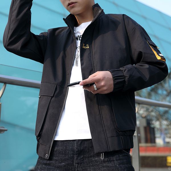 work men's trend student spring and autumn leisure handsome fashion brand versatile loose jacket, Black;brown
work men's trend student spring and autumn leisure handsome fashion brand versatile loose jacket, Black;brown