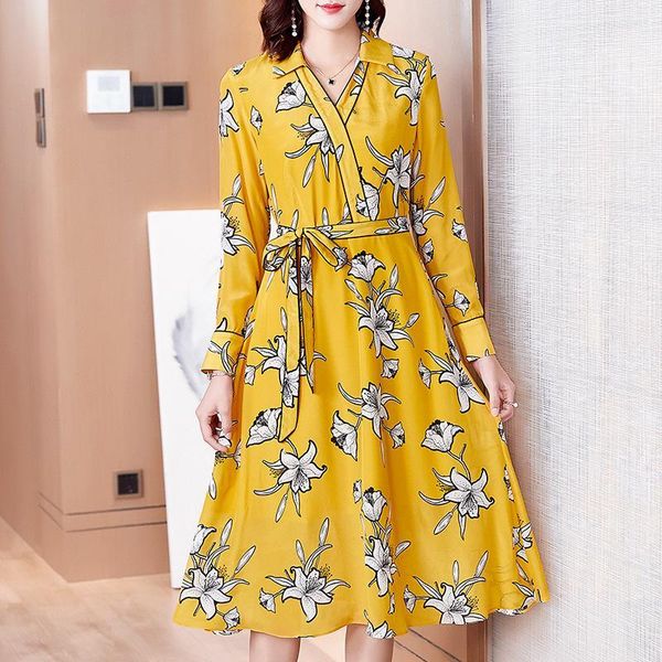 real silk dress women spring summer dress korean fashion print midi elegant vintage party vestido mujer p1041 yy25941, Black;gray
real silk dress women spring summer dress korean fashion print midi elegant vintage party vestido mujer p1041 yy25941, Black;gray