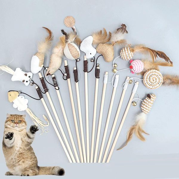 cat toys pet teaser feather linen wand catcher stick interactive wood rod mouse toy with mini bell gatos
cat toys pet teaser feather linen wand catcher stick interactive wood rod mouse toy with mini bell gatos