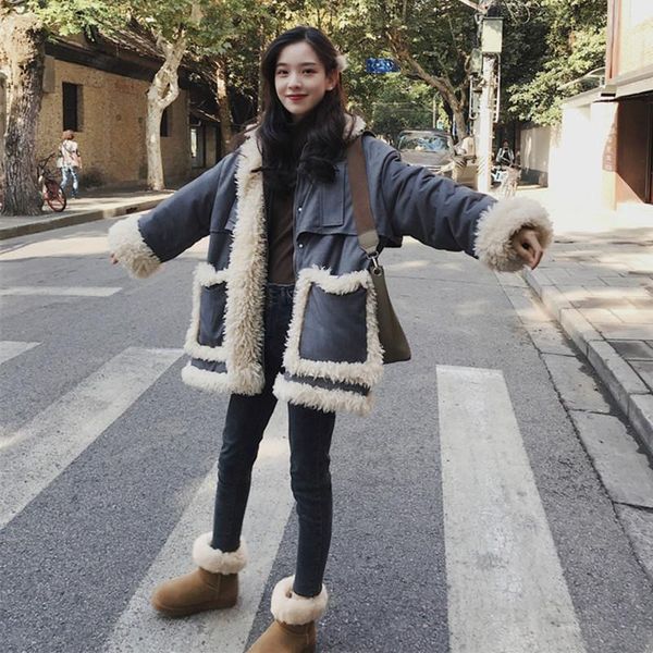 women's fur & faux winter jacket women 2021 solid outwear coat lamb warm thick fashion loose parkas teddy, Black
women's fur & faux winter jacket women 2021 solid outwear coat lamb warm thick fashion loose parkas teddy, Black