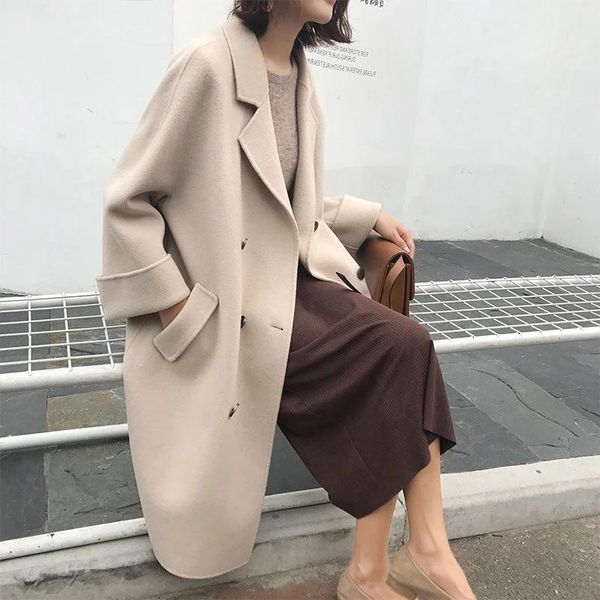 2020 winter new women's fashion temperament woolen h-coat women's personality versatile casual small medium length over the knee, Black
2020 winter new women's fashion temperament woolen h-coat women's personality versatile casual small medium length over the knee, Black