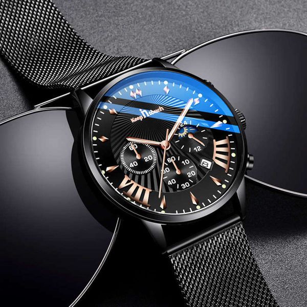 six multi function men's sports watch pin timing solid steel band men's watch, Slivery;brown
six multi function men's sports watch pin timing solid steel band men's watch, Slivery;brown