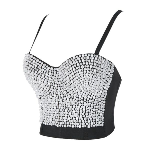 women pearl crop bustiers push up korean fashion clothing, White
women pearl crop bustiers push up korean fashion clothing, White