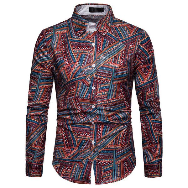 men's casual shirts ethnic printed shirt men camisa social masculina 2021 brand slim fit long sleeve mens dress business man, White;black
men's casual shirts ethnic printed shirt men camisa social masculina 2021 brand slim fit long sleeve mens dress business man, White;black