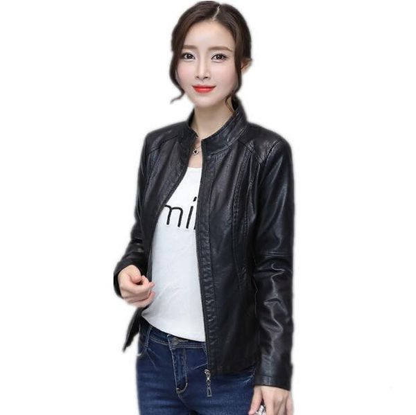 2020 spring women stand collar leather jacket short coat femal motorbike leather coat slim design black women's outerwear s-xxl
2020 spring women stand collar leather jacket short coat femal motorbike leather coat slim design black women's outerwear s-xxl