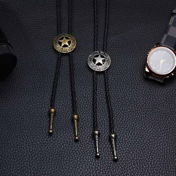 punk denim necklace shirt tie personalized sweater chain five-pointed star activity buckle cowhide necklace, Silver
punk denim necklace shirt tie personalized sweater chain five-pointed star activity buckle cowhide necklace, Silver