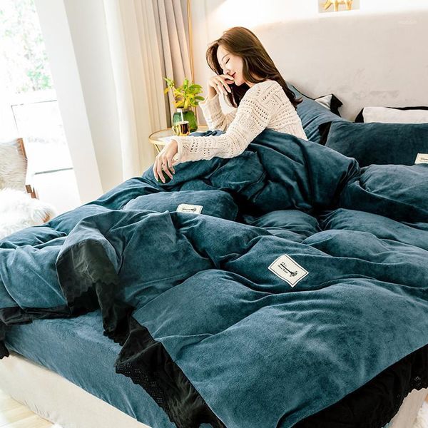 luxury style 4pcs milk velvet lace duvet cover bed sheet pillowcases solid blue grey red bean paste pink king1
luxury style 4pcs milk velvet lace duvet cover bed sheet pillowcases solid blue grey red bean paste pink king1