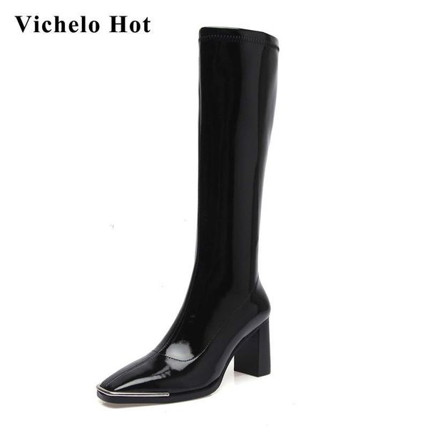 vichelo big size riding boots microfiber european style square toe thick high heel zipper dating mature knee-high boots l18, Black
vichelo big size riding boots microfiber european style square toe thick high heel zipper dating mature knee-high boots l18, Black