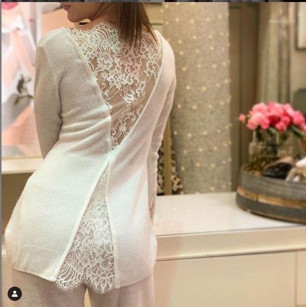 2020fw autumn fashon women casual lace patchwork wool knitted jumpers female sweater 2 color ddxgz2 12.011, White;black 
2020fw autumn fashon women casual lace patchwork wool knitted jumpers female sweater 2 color ddxgz2 12.011, White;black