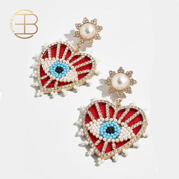 2020 new design bohemian handmade beads pearl fulll rhinestone eye pattern heart shape drop earrings for women party jewelry, Silver
2020 new design bohemian handmade beads pearl fulll rhinestone eye pattern heart shape drop earrings for women party jewelry, Silver