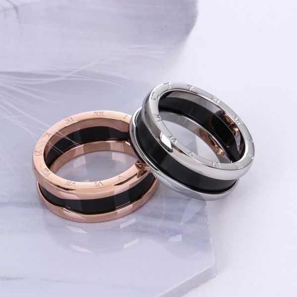 cluster rings roman letter fashion rose gold stainless steel black ceramic ring for women and men, Golden;silver
cluster rings roman letter fashion rose gold stainless steel black ceramic ring for women and men, Golden;silver