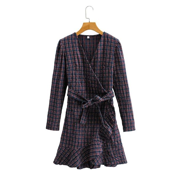 casual dresses autumn fashion ladies dress long sleeve v-neck belt elegant vintage plaid mini, Black;gray
casual dresses autumn fashion ladies dress long sleeve v-neck belt elegant vintage plaid mini, Black;gray
