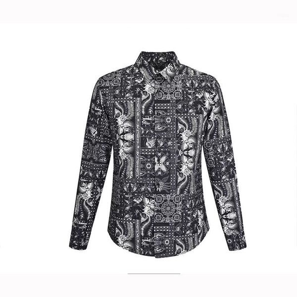 men's casual shirts autumn fashion high-end men long sleeve floral print shirt camisa lapels collar male shirt1, White;black
men's casual shirts autumn fashion high-end men long sleeve floral print shirt camisa lapels collar male shirt1, White;black
